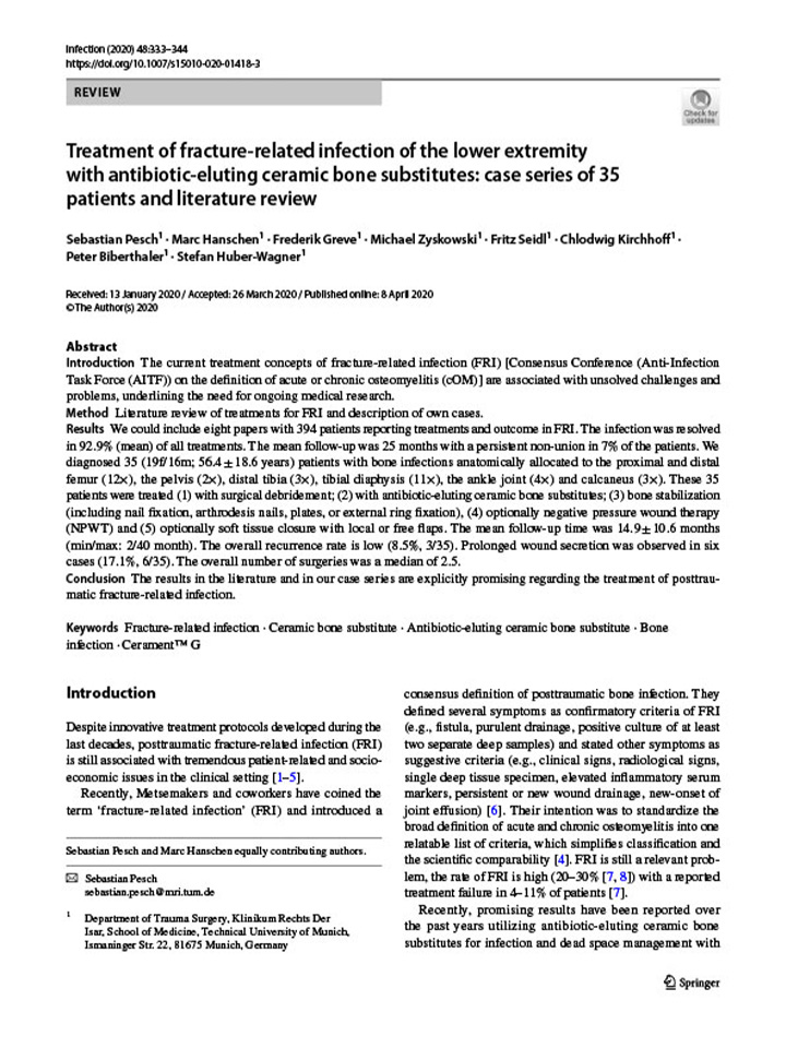 Treatment of fracture-related infections